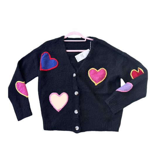 Strickjacke bunte Herzen