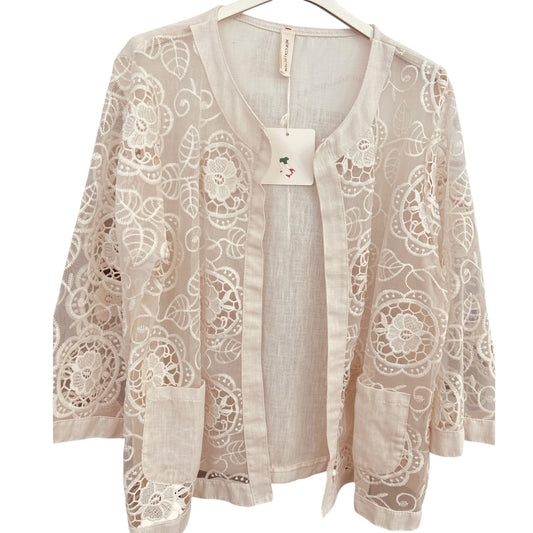 Jacke Spitze/Leinen
